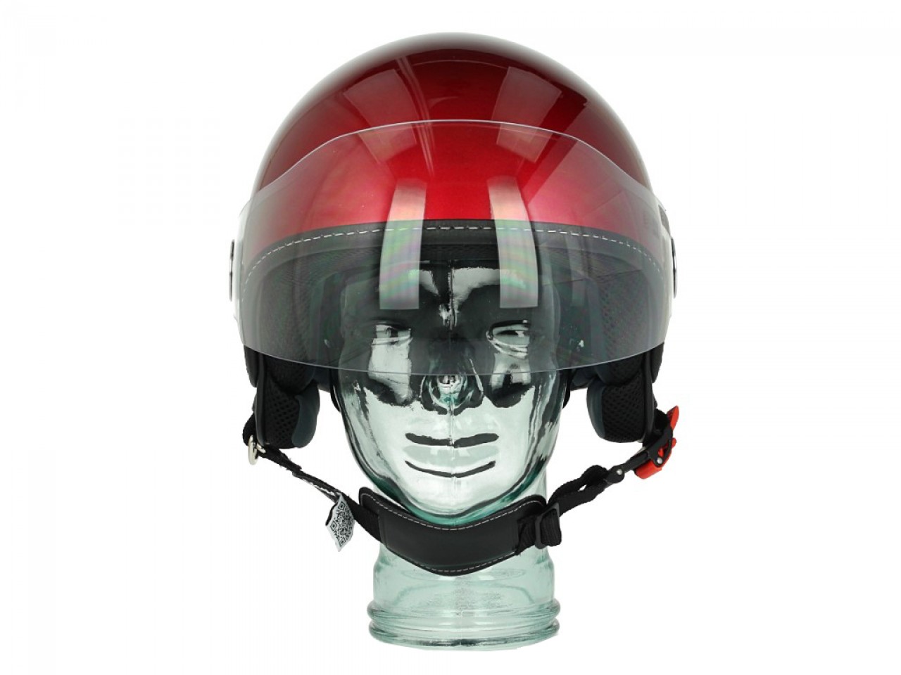 Vespa Helm "Visor" 2.0 Jethelm Rot Must 880/A Größe XS