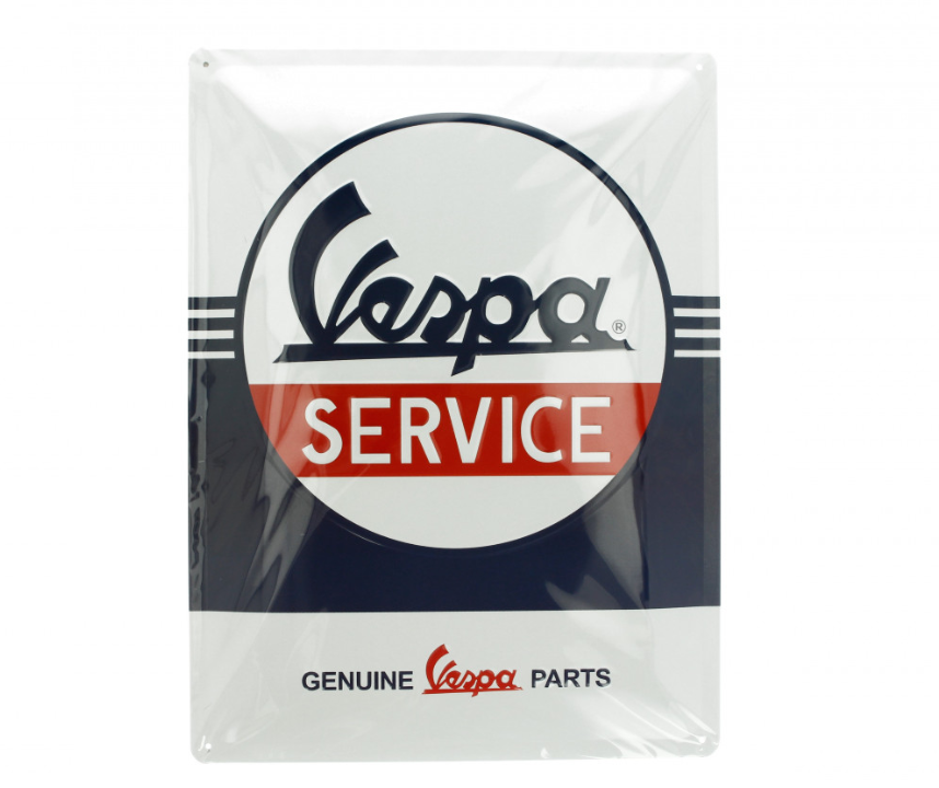 Vespa Metallschild Vespa Service, 30x40 mm