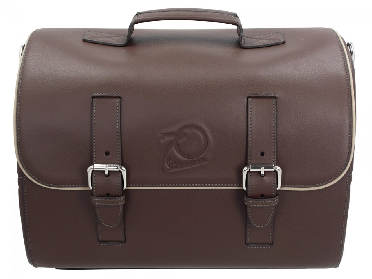Original Vespa Ledertasche 70 Jahre Version - Braun