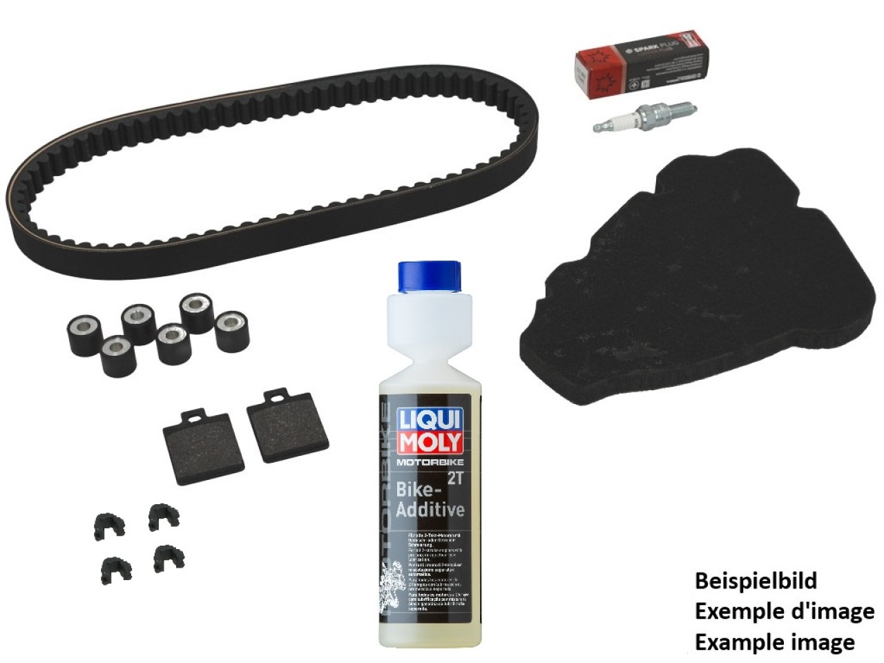Inspektionskit Premium (OEM) mit Bremsbelägen + Additiv Piaggio TPH 50 2001